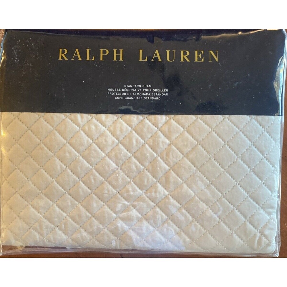 NEW ONE RALPH LAUREN Wyatt Metropolitan Gray Diamond Quilted STANDARD SHAM - Picture 2 of 5